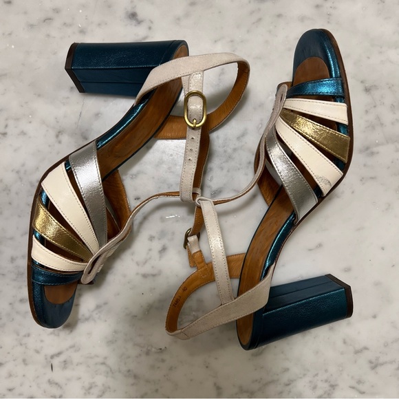 CHIE MIHARA metallic leather strapped sandals - Picture 4 of 13